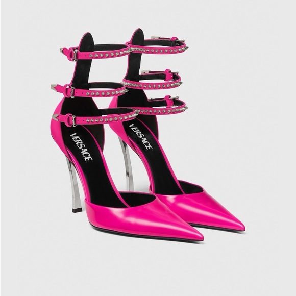 BNWT Versace Glossy Pink Vitello Heels! - Picture 1 of 1